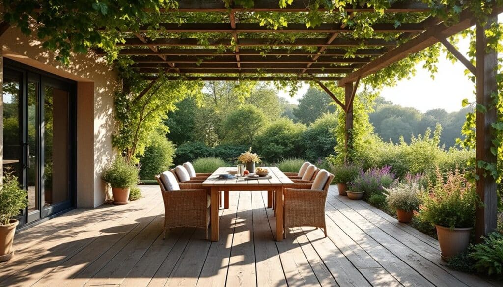 Comment créer de l’ombrage sur une terrasse avec des plantes grimpantes : nos conseils