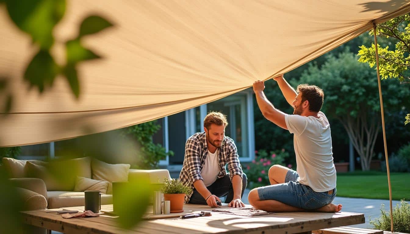 Installer une voile d’ombrage sur la terrasse en toute sécurité