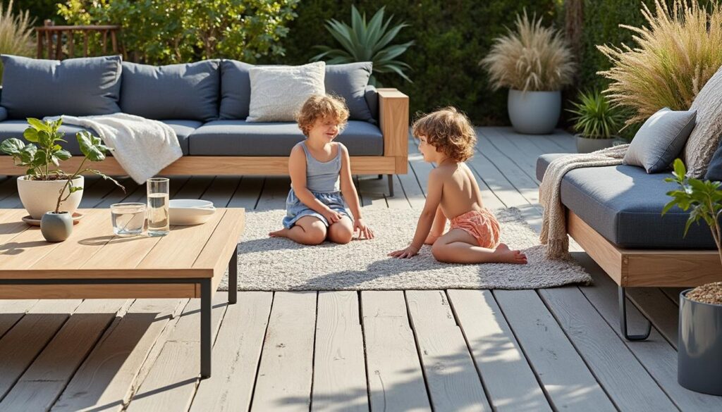 Idées modernes d’aménagement du gazon sur une terrasse