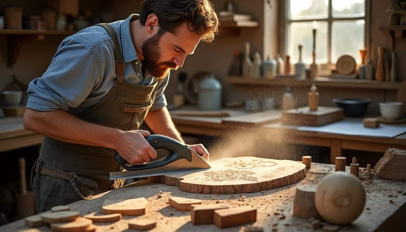 Illustration: Comprendre l’usage et le rôle de la scie à chantourner à main dans le travail du bois
