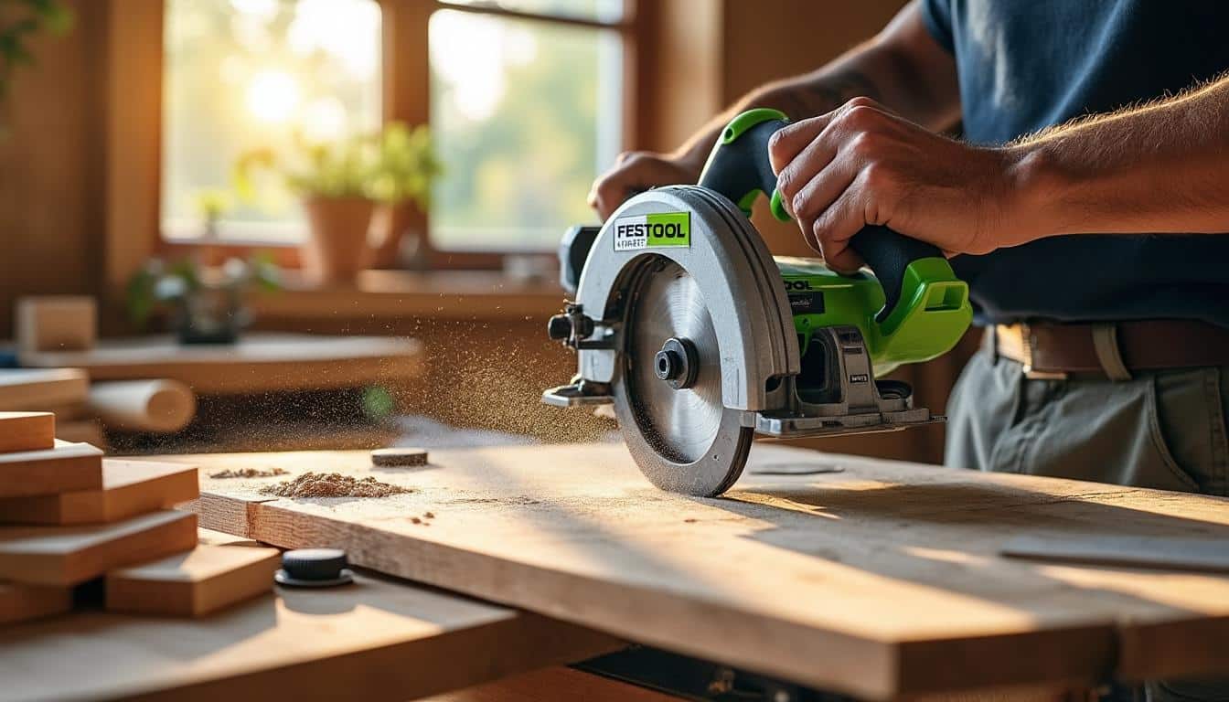 Scie circulaire Festool sur table : précision et sécurité optimales