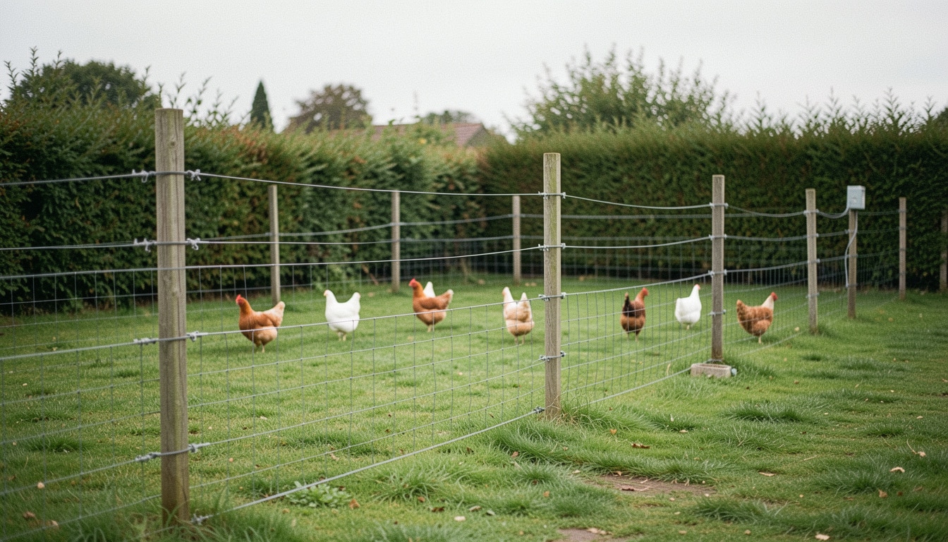 Clôture électrique pour protéger les poules du renard